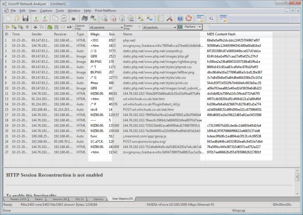 Magic number and MD5 Hash shown inline 